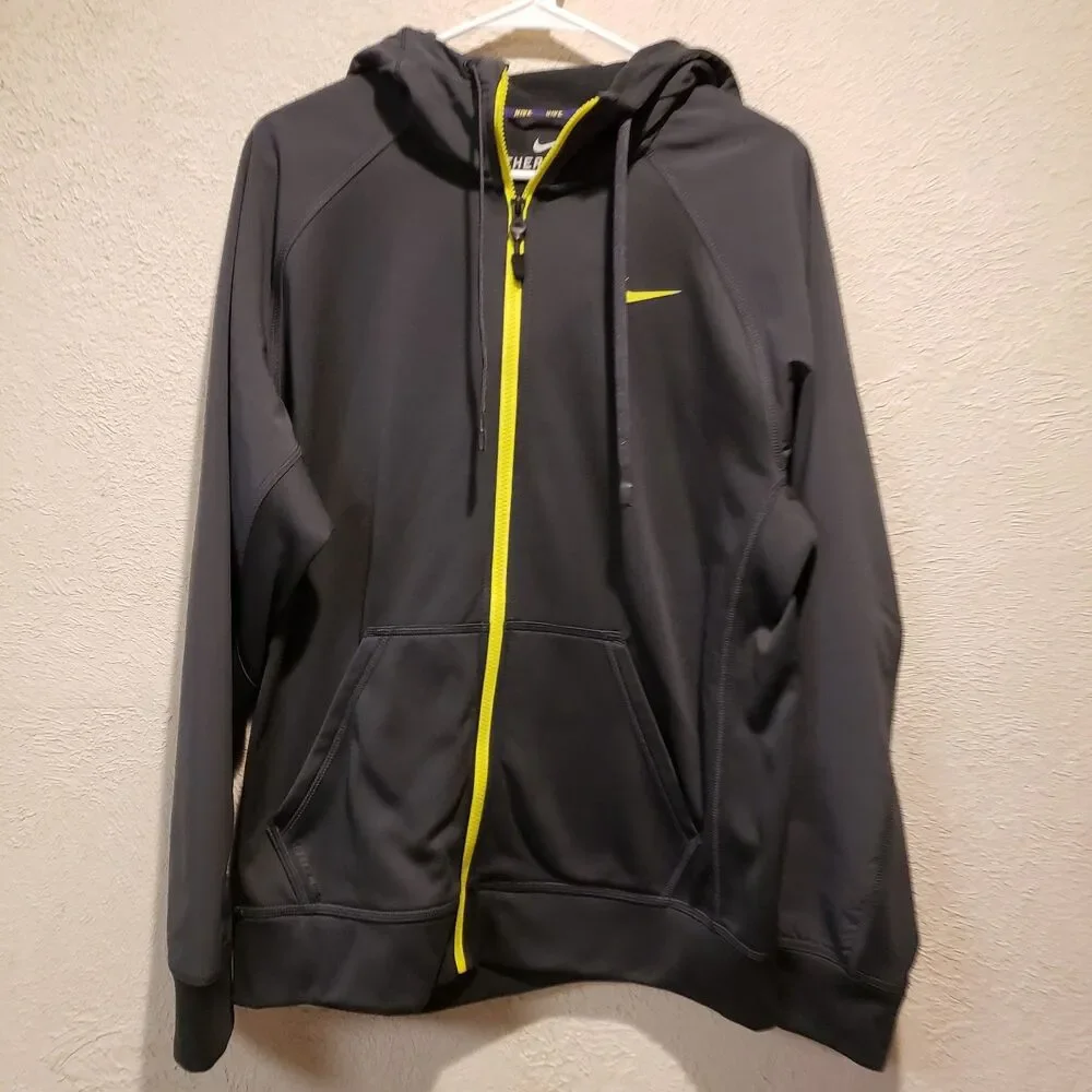 Nike Gray Track Jacket with Yellow Accents - Picture 1 of 9